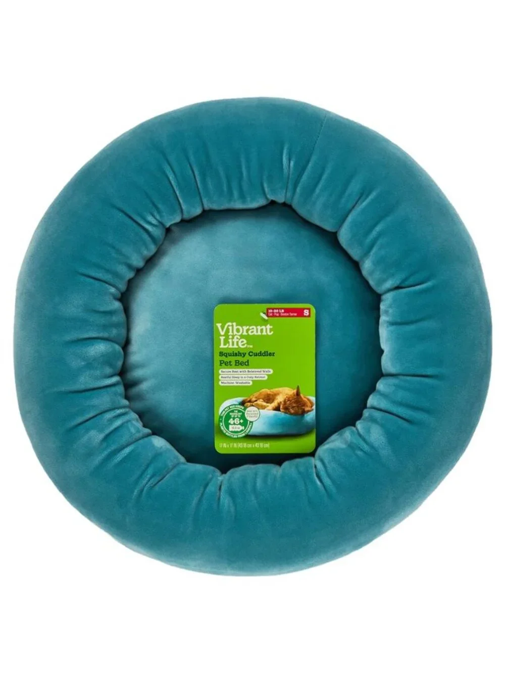 Small Squishy Cuddler Pet Bed Blue 17
